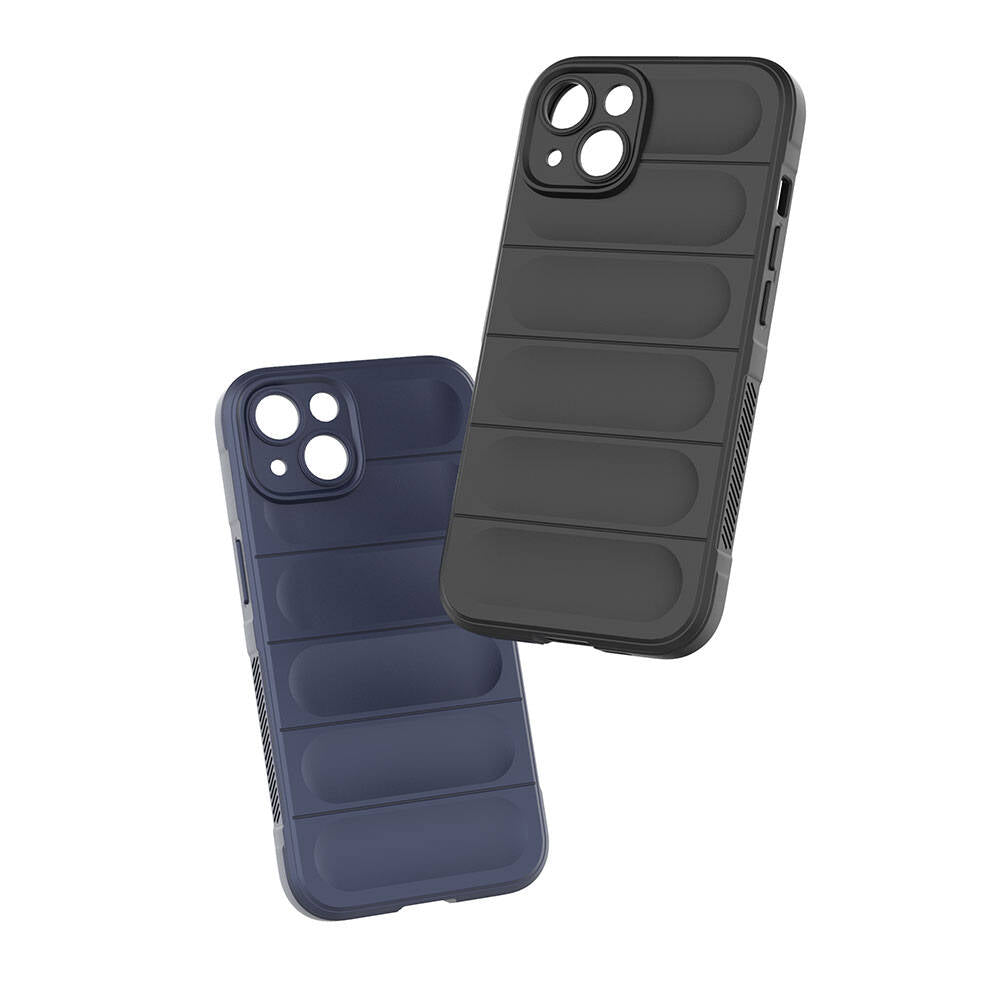 Apple iPhone 13 Kılıf Esnek TPU Oyuklu Arka Yüzey Tasarımlı Zore Etnik Silikon Kapak Koyu Yeşil