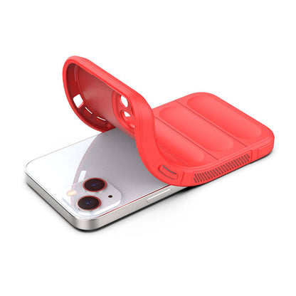 Apple iPhone 13 Kılıf Esnek TPU Oyuklu Arka Yüzey Tasarımlı Zore Etnik Silikon Kapak Koyu Yeşil