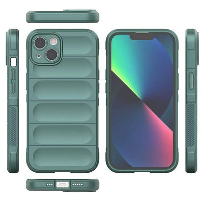 Apple iPhone 13 Kılıf Esnek TPU Oyuklu Arka Yüzey Tasarımlı Zore Etnik Silikon Kapak Kırmızı