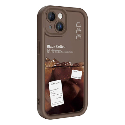 Apple iPhone 13 Kılıf Kamera Korumalı Baskılı Arka Yüzey Zore Klas Kapak Koyu Kahve