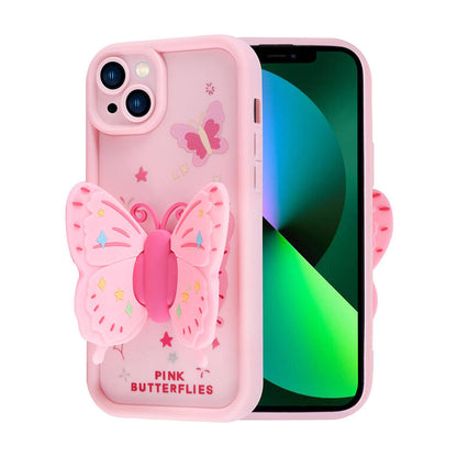 Apple iPhone 13 Kılıf Kamera Korumalı Figür Tasarımlı Zore Kapya Kapak Pembe Koyu