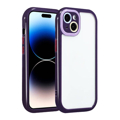 Apple iPhone 13 Kılıf Kamera Korumalı Renkli Kenar ve Çerçeve Tasarımlı Zore Vitamin Kapak Mürdüm