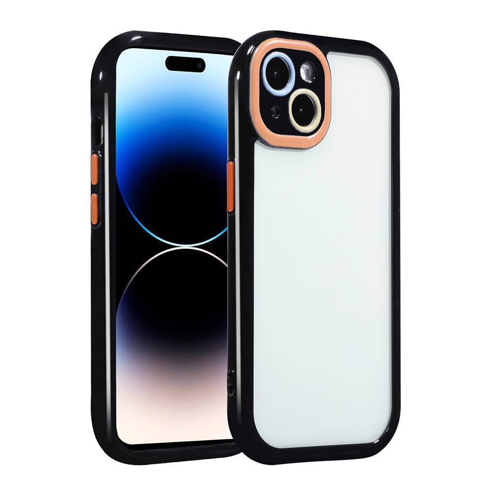 Apple iPhone 13 Kılıf Kamera Korumalı Renkli Kenar ve Çerçeve Tasarımlı Zore Vitamin Kapak Siyah