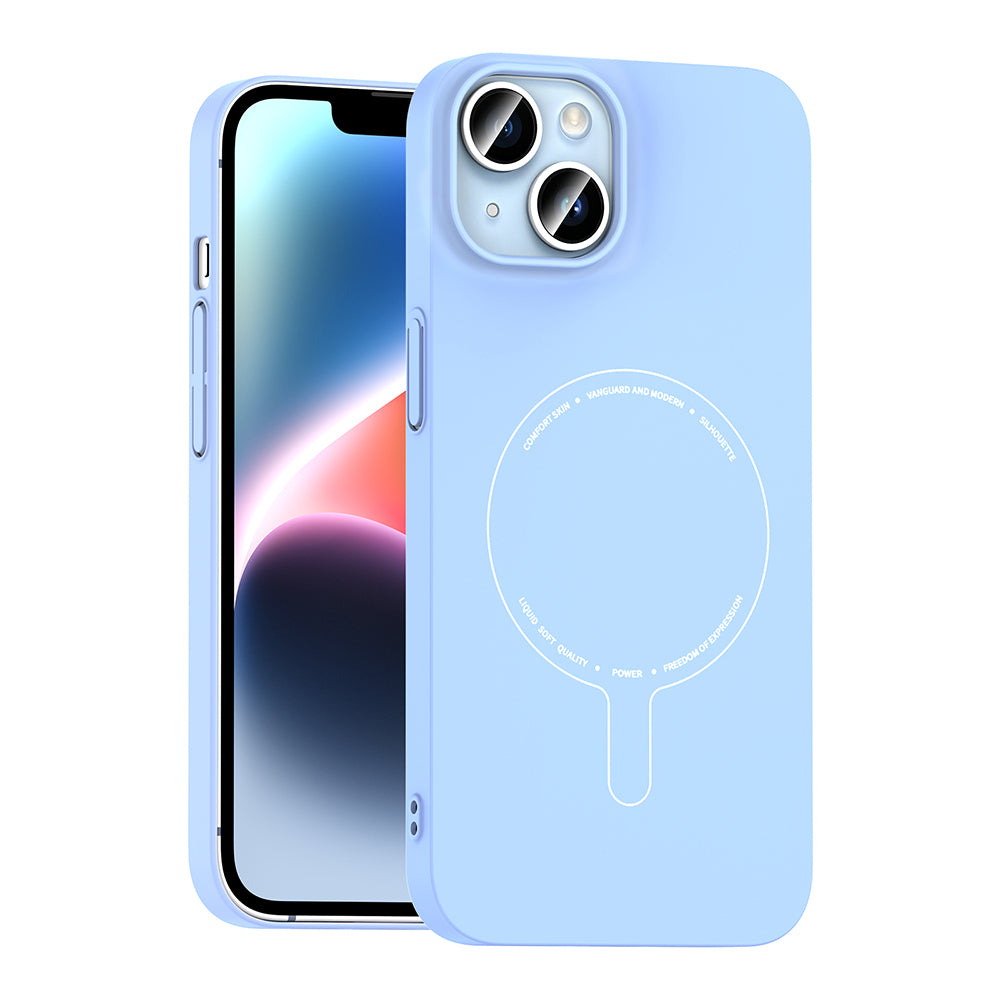 Apple iPhone 13 Kılıf M-Safe Şarj Özellikli Kamera Korumalı Zore Elio Sert PC Kapak