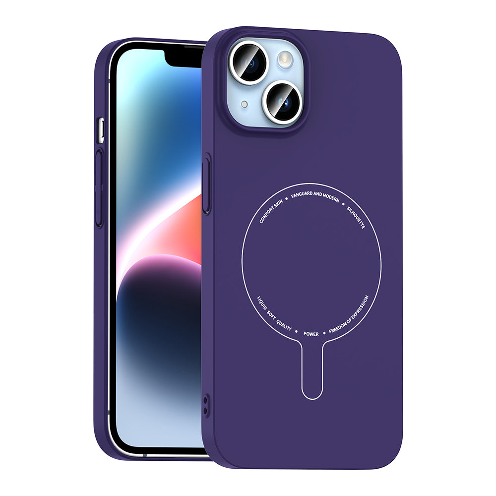 Apple iPhone 13 Kılıf M-Safe Şarj Özellikli Kamera Korumalı Zore Elio Sert PC Kapak