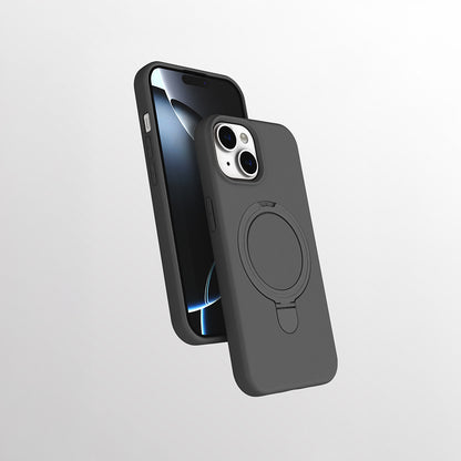 Apple iPhone 13 Kılıf M-safe Şarj Özellikli Standlı Zore Samara Kapak Turuncu