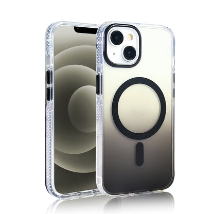 Apple iPhone 13 Kılıf M-safe Şarj Özellikli Transparan Renk Geçişli Zore Toros Kapak Mor