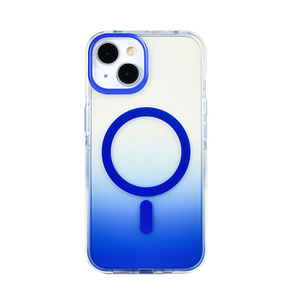 Apple iPhone 13 Kılıf M-safe Şarj Özellikli Transparan Renk Geçişli Zore Toros Kapak Rose Pembe