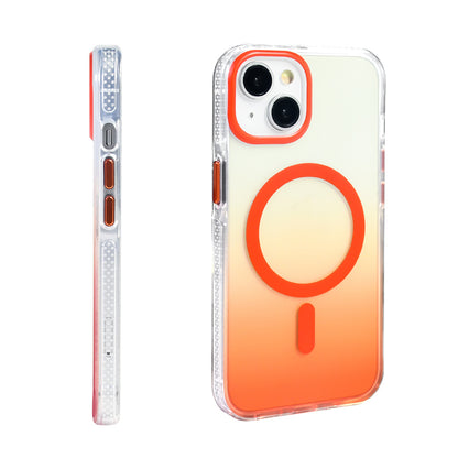 Apple iPhone 13 Kılıf M-safe Şarj Özellikli Transparan Renk Geçişli Zore Toros Kapak Lila