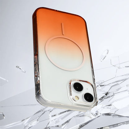 Apple iPhone 13 Kılıf M-Safe Şarj Özellikli Zore Septik Silikon Kapak Turuncu