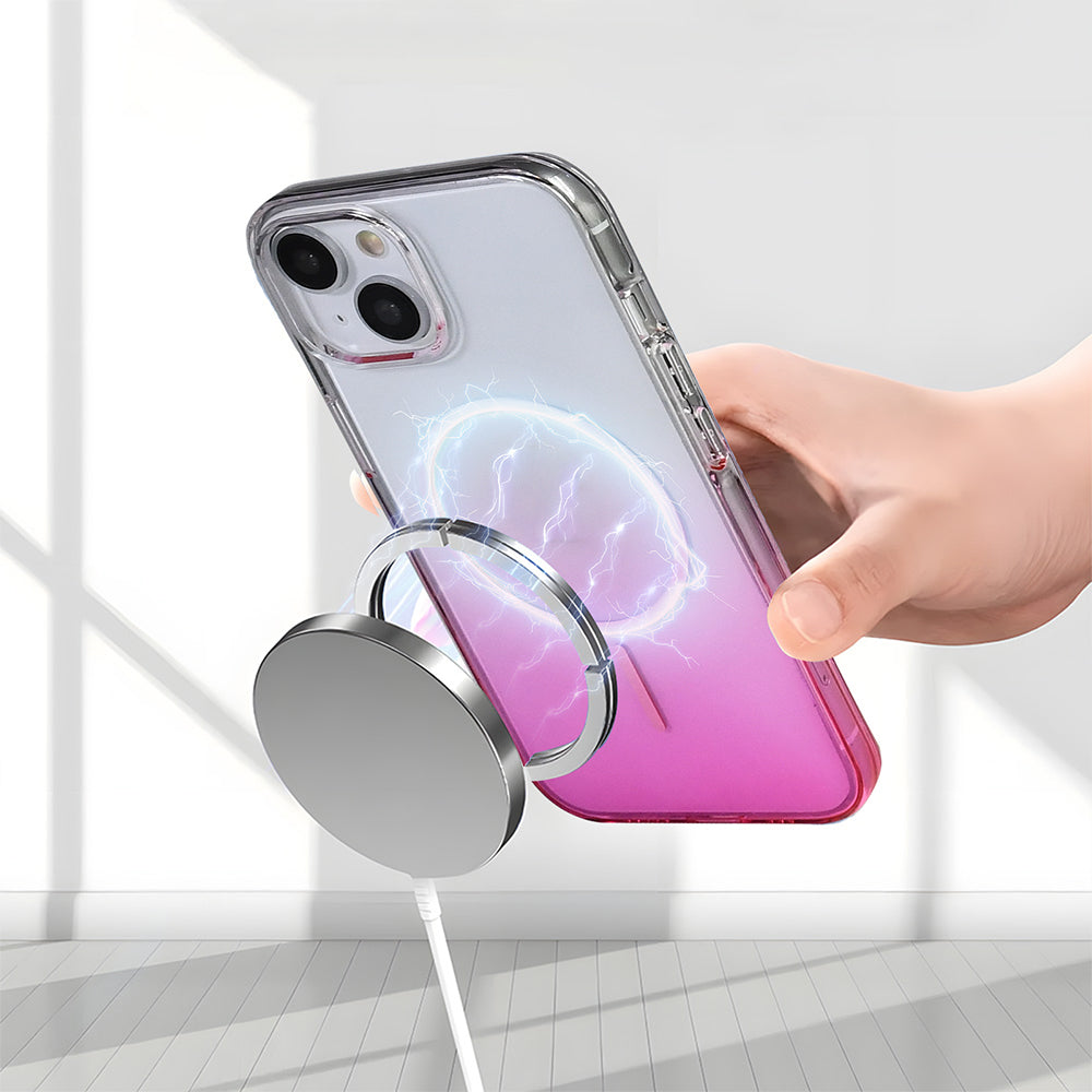 Apple iPhone 13 Kılıf M-Safe Şarj Özellikli Zore Septik Silikon Kapak Turuncu