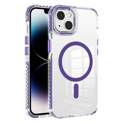 Apple iPhone 13 Kılıf M-safe Şarj Özellikli Airbagli Takılabilir Askı Aparatlı Zore Nana Kapak Mor