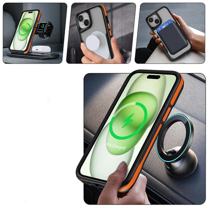 Apple iPhone 13 Kılıf M-safe Şarj Özellikli Renkli Kenar Airbag Şeritli Zore Lamer Kapak Mor