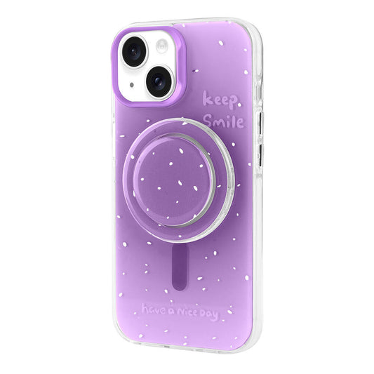 Apple iPhone 13 Kılıf M-safe Şarj Özellikli Tak-Çıkar Pop Soketli Zore Tiktok Kapak Mor