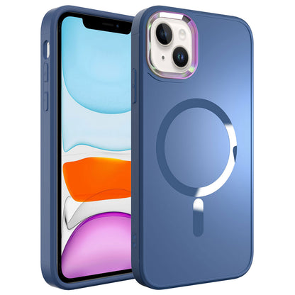 Apple iPhone 13 Kılıf M-safe Wireless Şarj Özellikli Zore Stil Kapak Koyu Yeşil