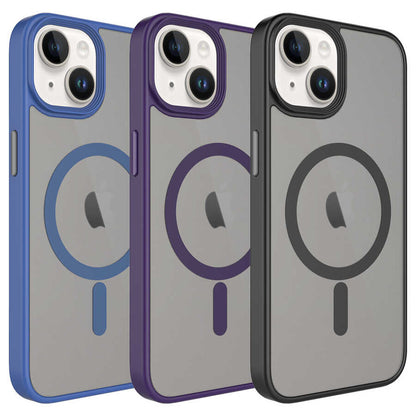 Apple iPhone 13 Kılıf Mat Arka Yüzey Wireless Şarj Özellikli Zore Flet M-safe Kapak Pembe