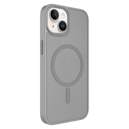 Apple iPhone 13 Kılıf Mat Arka Yüzey Wireless Şarj Özellikli Zore Flet M-safe Kapak Mavi