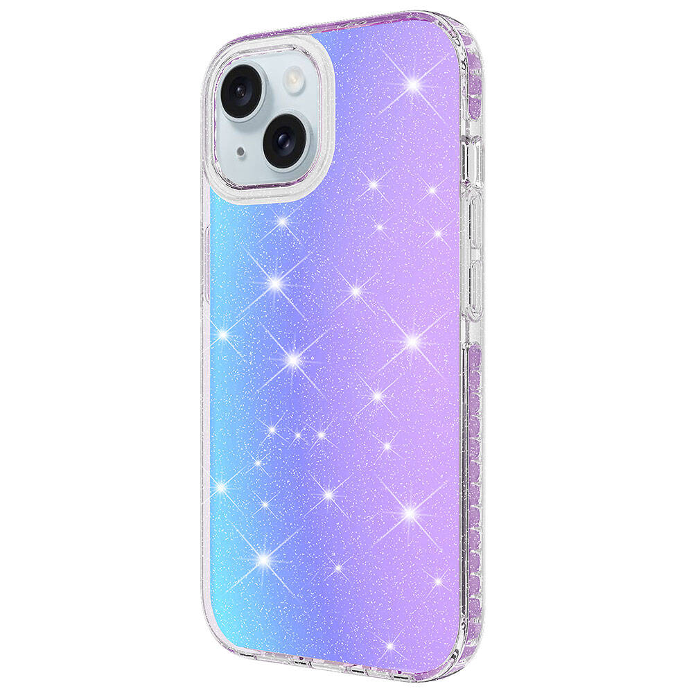 Apple iPhone 13 Kılıf Parlak Renk Geçişli Zore Velle Kapak Beyaz