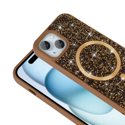 Apple iPhone 13 Kılıf Pırlanta Tasarımlı M-safe Şarj Özellikli Zore Mozaik Silikon Kapak Titanyum-Gri