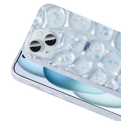 Apple iPhone 13 Kılıf Simli 3D Desenli Zore Hacar Kapak Mor-Mavi