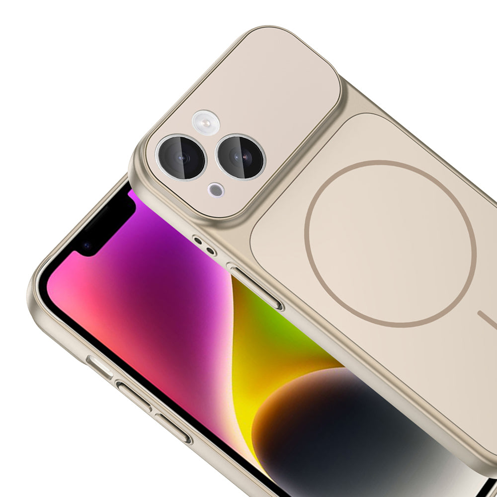 Apple iPhone 13 Kılıf Zore M-Safe Şarj Özellikli Kamera Korumalı Formen Kapak Mavi