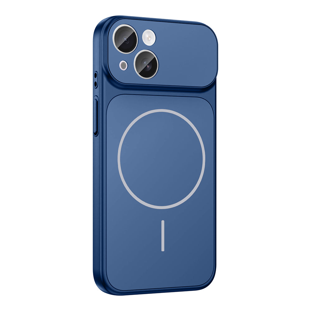 Apple iPhone 13 Kılıf Zore M-Safe Şarj Özellikli Kamera Korumalı Formen Kapak Gold