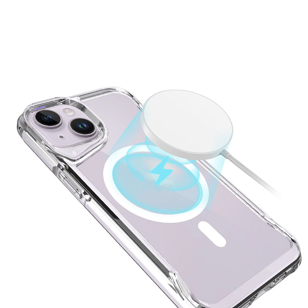 Apple iPhone 13 Kılıf Zore M-safe Şarj Özellikli T-Max M-safe Kapak Renksiz