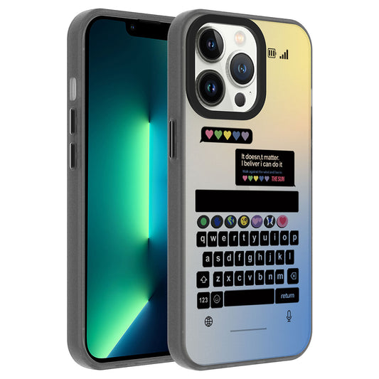 Apple iPhone 13 Pro Kılıf Desenli Zore Dragon Sert Kapak Kelimeler