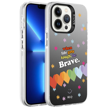 Apple iPhone 13 Pro Kılıf Desenli Zore Silver Sert Kapak Kalp