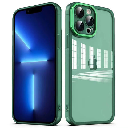 Apple iPhone 13 Pro Kılıf Kamera Korumalı Transparan Zore Post Kapak Koyu Yeşil