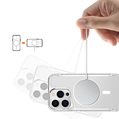 Apple iPhone 13 Pro Kılıf Zore M-safe Şarj Özellikli T-Max M-safe Kapak Renksiz