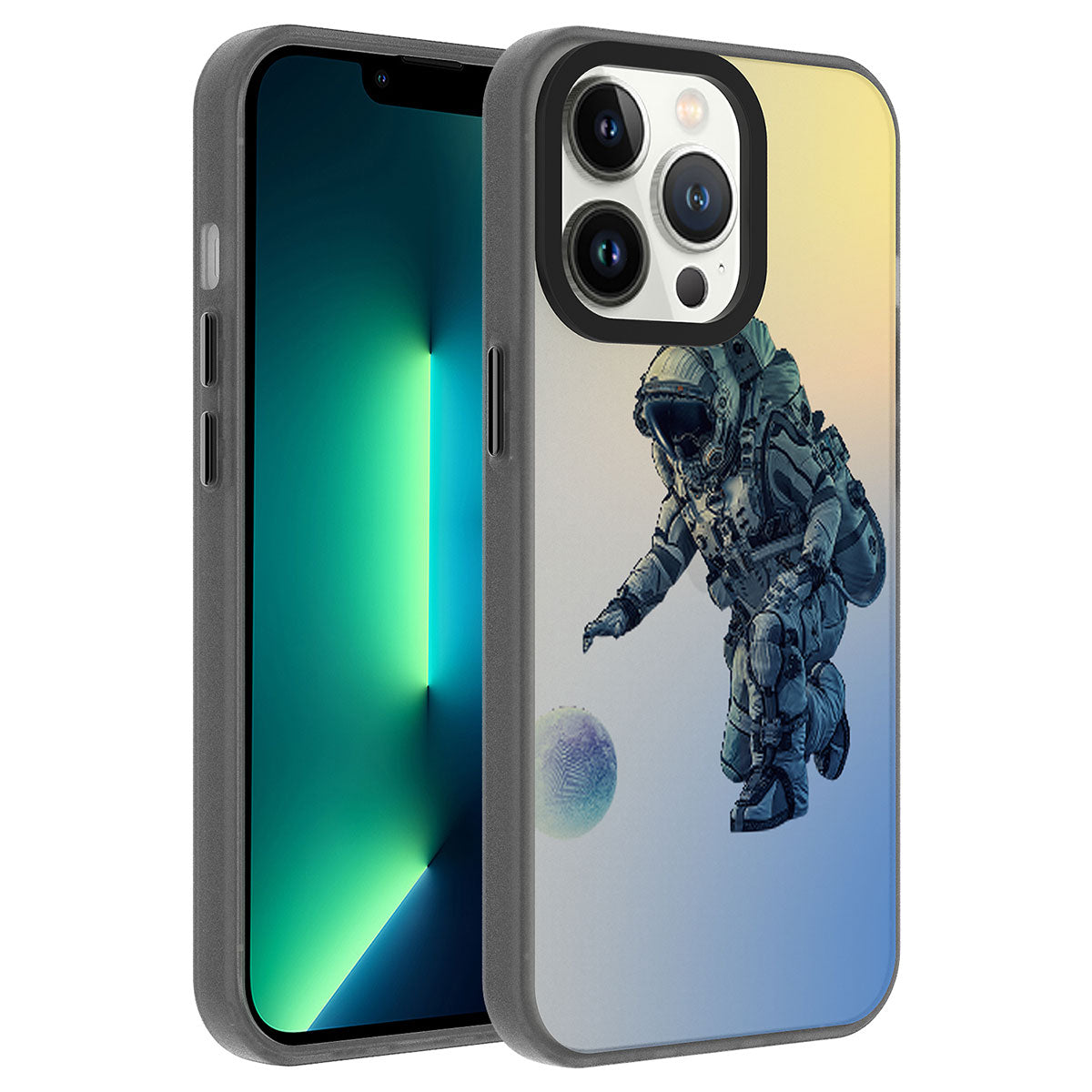 Apple iPhone 13 Pro Max Kılıf Desenli Zore Dragon Sert Kapak Astronot