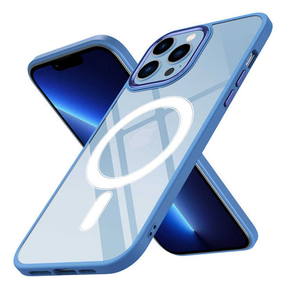 Apple iPhone 13 Pro Max Kılıf Wireless Şarj Özellikli Zore Krom M-safe Silikon Kapak