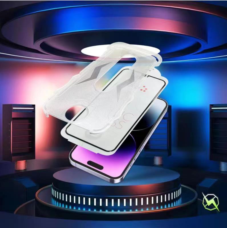 Apple iPhone 13 Pro Max Zore Kolay Uygulama Aparatlı 5D Magic Glass Cam Ekran Koruyucu Siyah