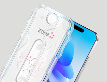 Apple iPhone 13 Pro Zore Kolay Uygulama Aparatlı 5D Magic Glass Cam Ekran Koruyucu Siyah
