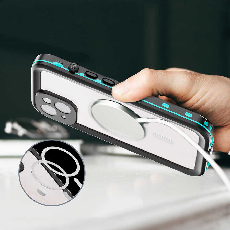 Apple iPhone 14 Kılıf 1-1 Su Geçirmez Kılıf Siyah