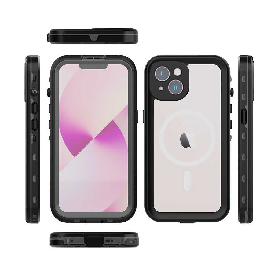 Apple iPhone 14 Kılıf 1-1 Su Geçirmez Kılıf Siyah