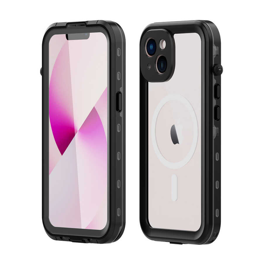 Apple iPhone 14 Kılıf 1-1 Su Geçirmez Kılıf Siyah