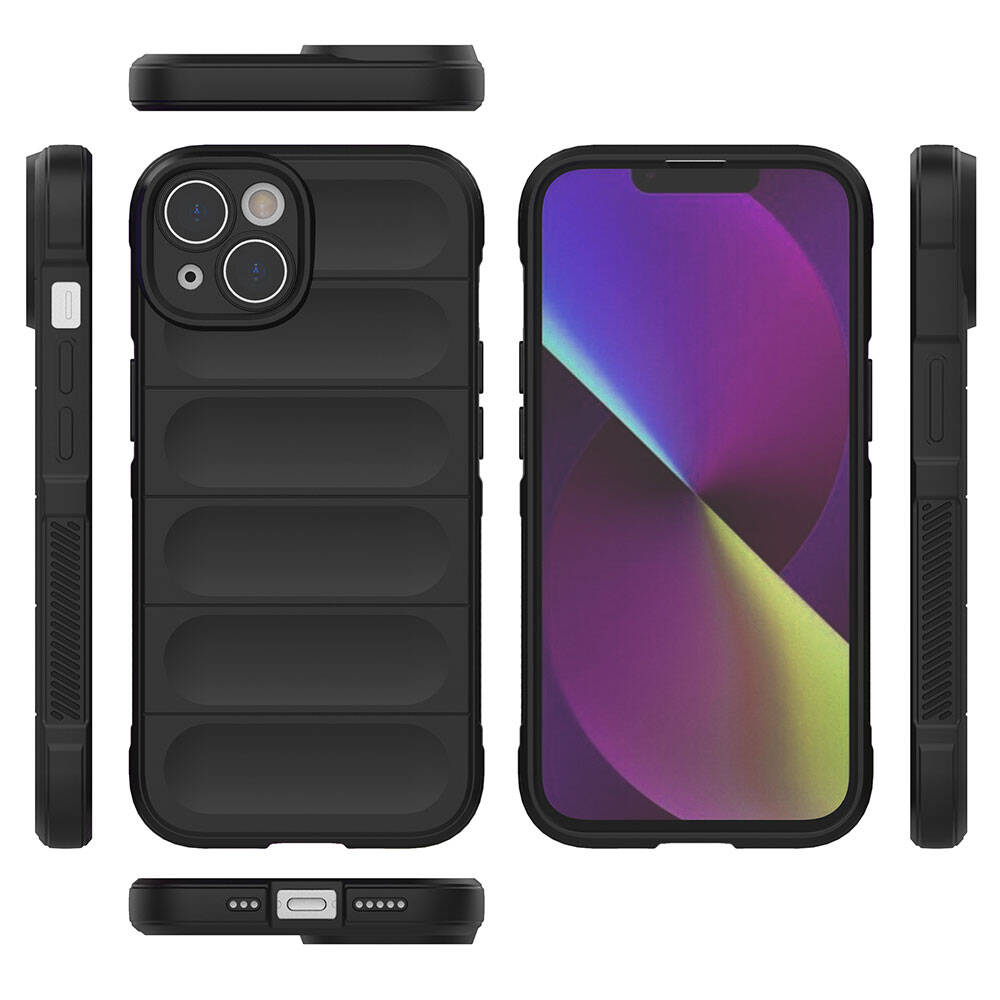 Apple iPhone 14 Kılıf Esnek TPU Oyuklu Arka Yüzey Tasarımlı Zore Etnik Silikon Kapak Kırmızı