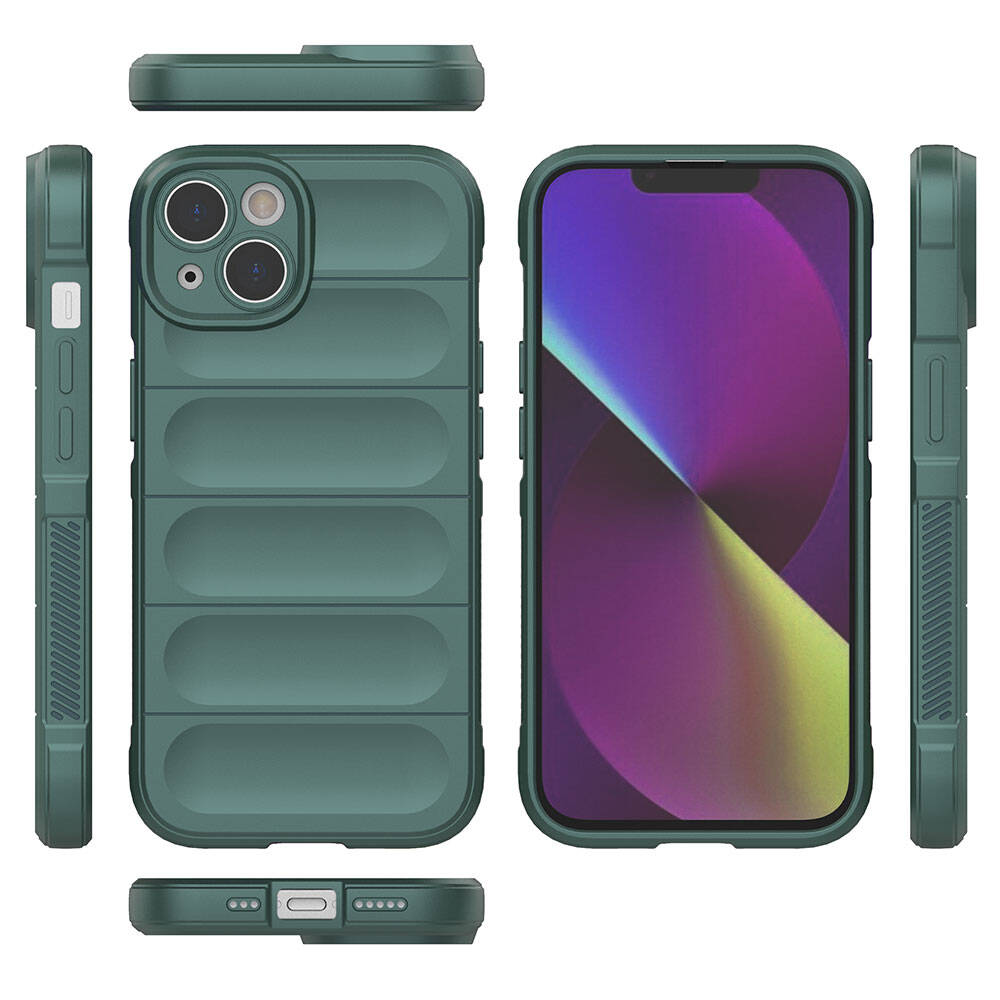 Apple iPhone 14 Kılıf Esnek TPU Oyuklu Arka Yüzey Tasarımlı Zore Etnik Silikon Kapak Kırmızı