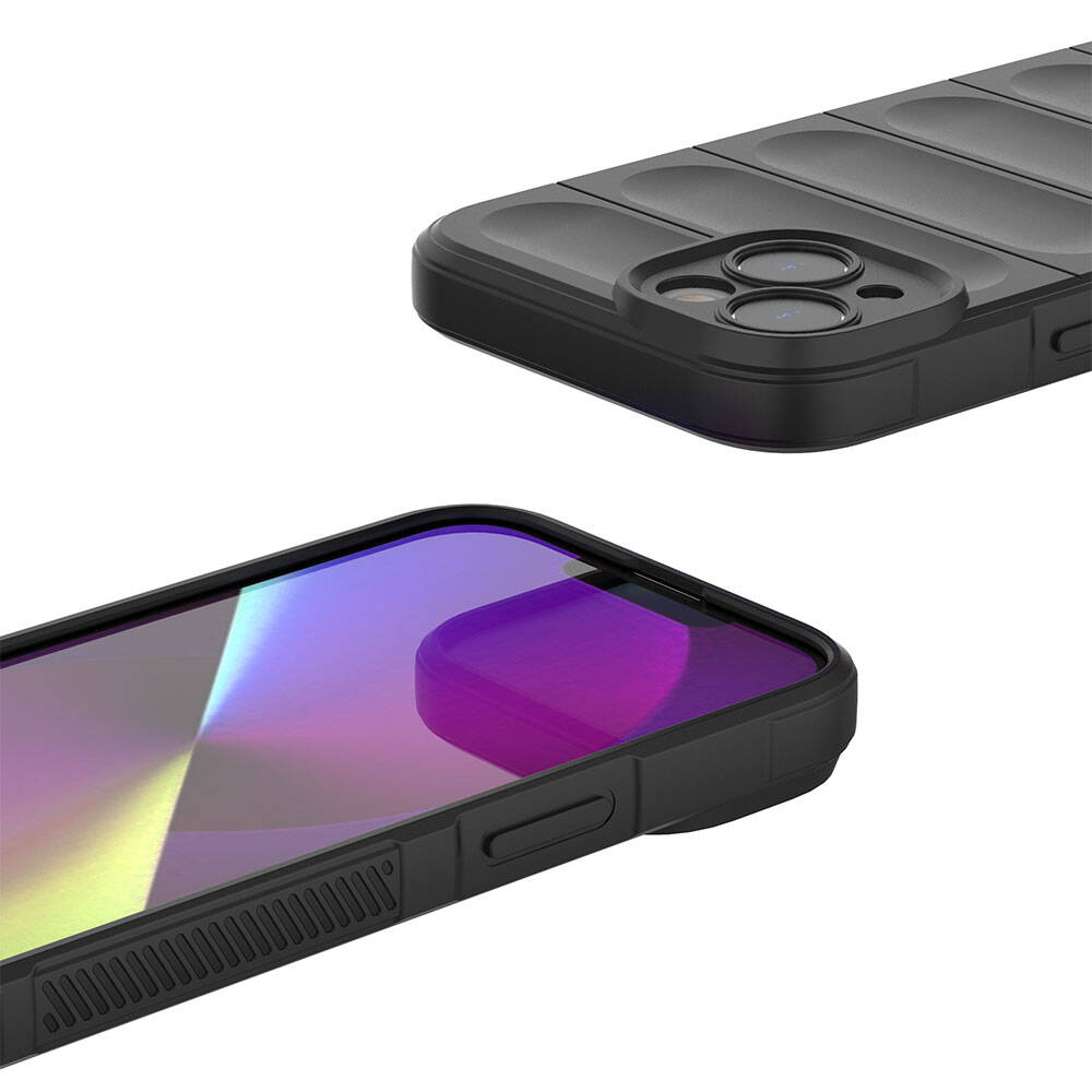 Apple iPhone 14 Kılıf Esnek TPU Oyuklu Arka Yüzey Tasarımlı Zore Etnik Silikon Kapak Siyah