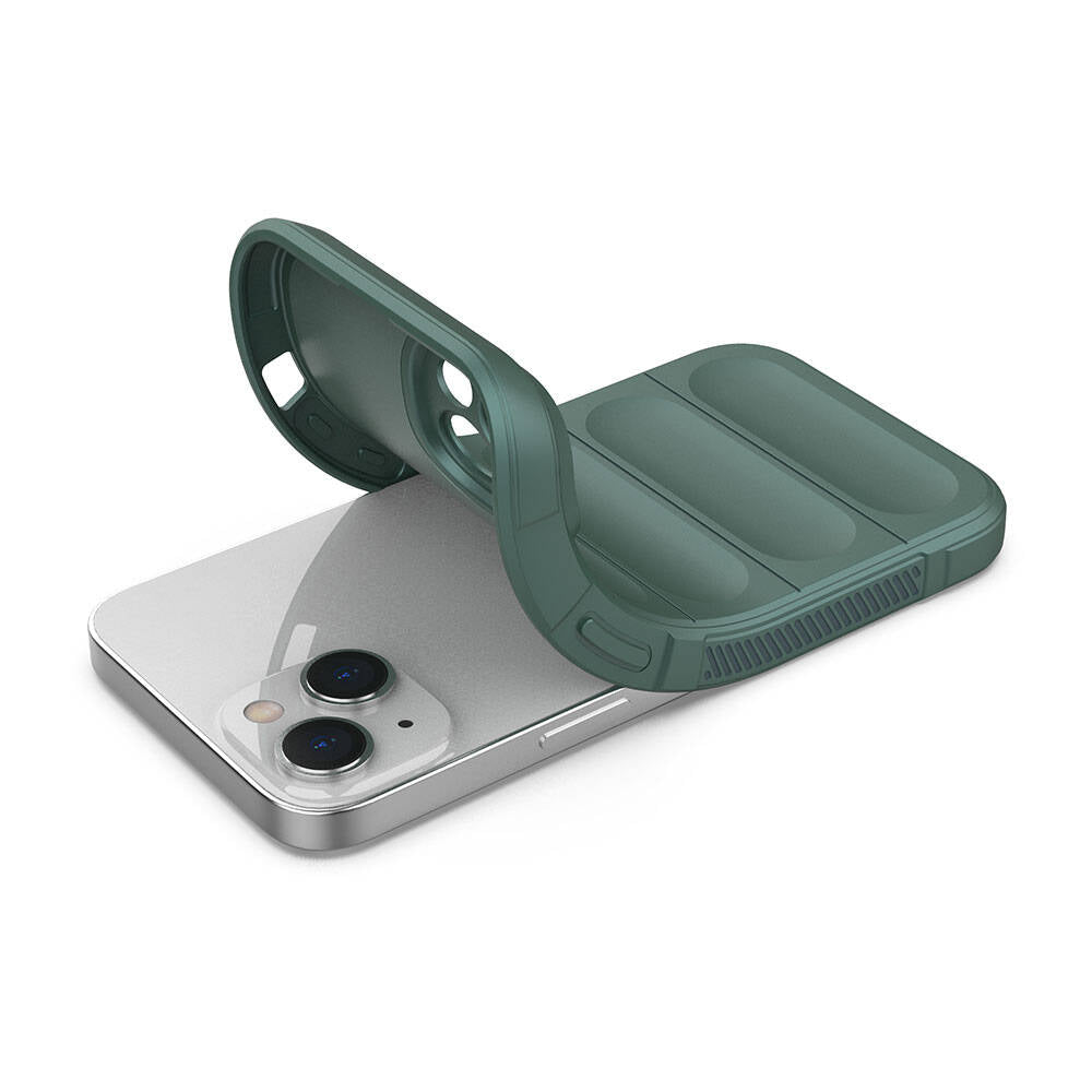 Apple iPhone 14 Kılıf Esnek TPU Oyuklu Arka Yüzey Tasarımlı Zore Etnik Silikon Kapak Lacivert