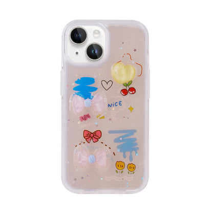 Apple iPhone 14 Kılıf Kabartma Figürlü Parlak Zore Minimini Silikon Kapak Kırmızı