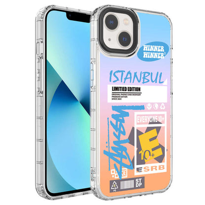 Apple iPhone 14 Kılıf Kamera Korumalı Renkli Desenli Sert Silikon Zore Korn Kapak