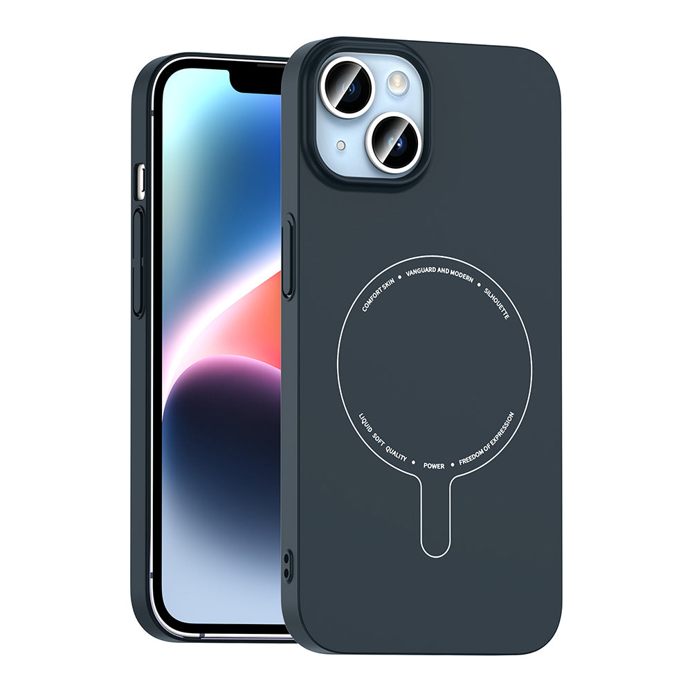 Apple iPhone 14 Kılıf M-Safe Şarj Özellikli Kamera Korumalı Zore Elio Sert PC Kapak