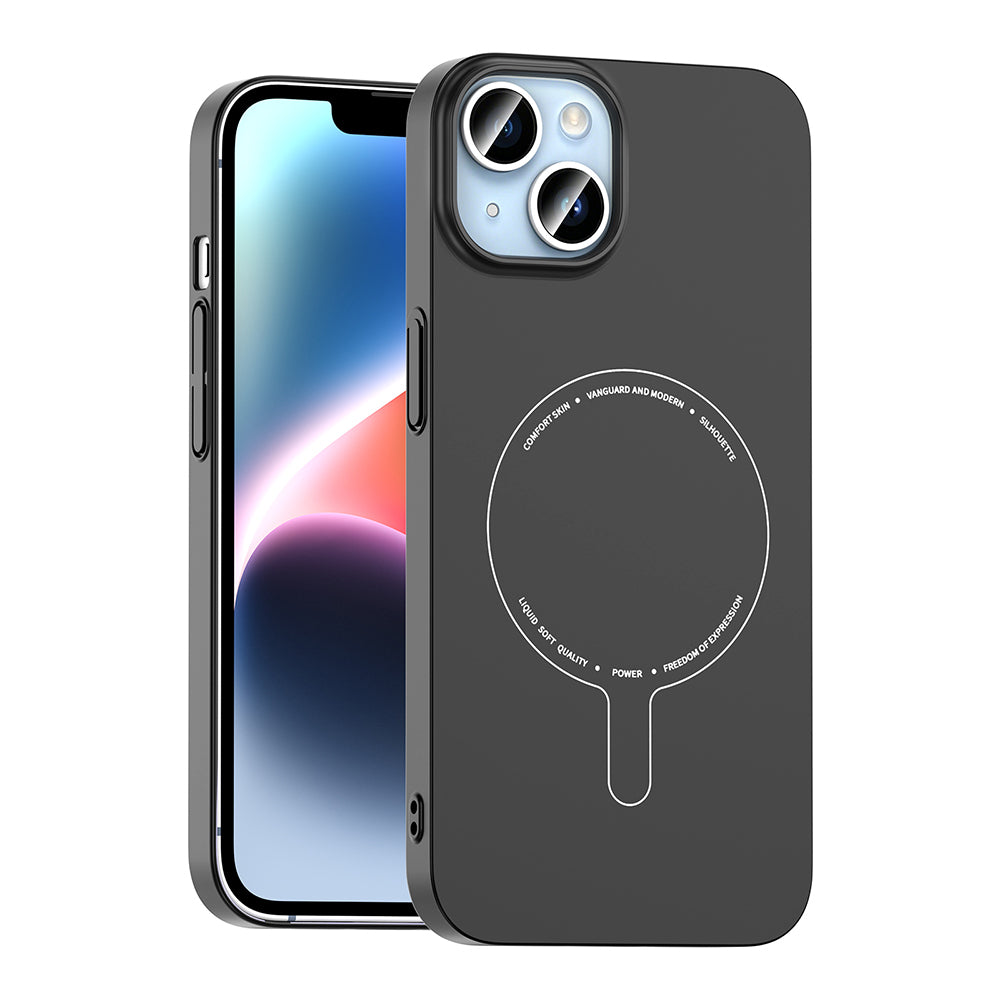 Apple iPhone 14 Kılıf M-Safe Şarj Özellikli Kamera Korumalı Zore Elio Sert PC Kapak