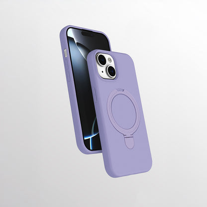 Apple iPhone 14 Kılıf M-safe Şarj Özellikli Standlı Zore Samara Kapak Lila