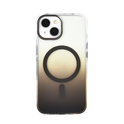 Apple iPhone 14 Kılıf M-safe Şarj Özellikli Transparan Renk Geçişli Zore Toros Kapak Mavi