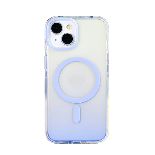 Apple iPhone 14 Kılıf M-safe Şarj Özellikli Transparan Renk Geçişli Zore Toros Kapak Lila