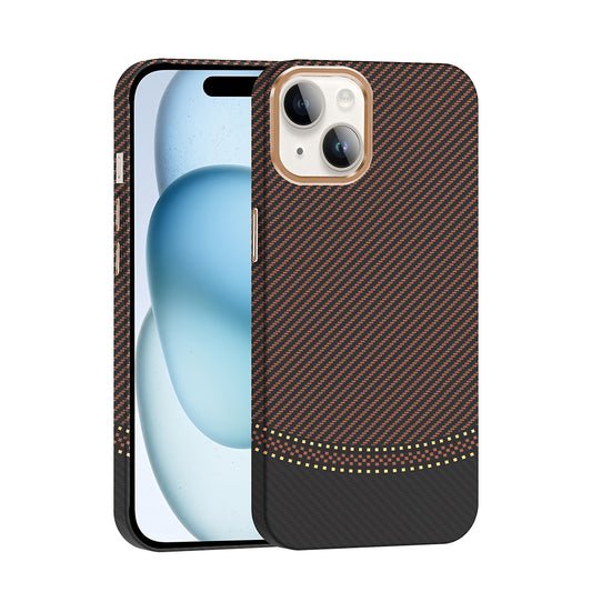 Apple iPhone 14 Kılıf M-safe Şarj Özellikli Karbon Fiber Görünümlü Zore Gros Kapak Gri-Siyah